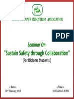 Seminar On - Sustain Safety Through Collaboration On 3rd February 2018