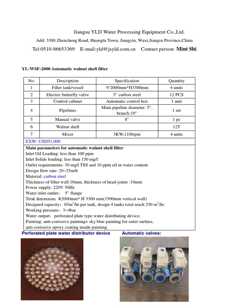 Automatic Walnut Shell Filter-One Stage | PDF