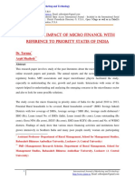 A Study On Impact of Micro Finance With