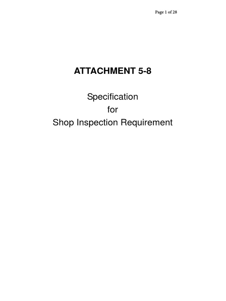 Spec - Shop Inspection Requirement | PDF | Specification (Technical ...