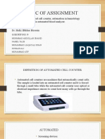 Parameters of Automated Cell Counter Automation in Hematology Laboratory and CBC Via Automated Blood Analyzer