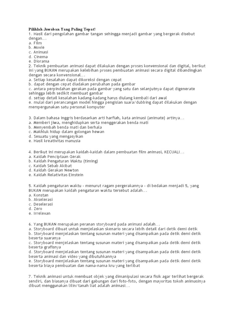 Teknik dan Jenis Animasi Digital | PDF | Game & Aktivitas