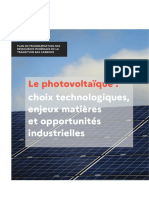 Le Photovoltaïque: Choix Technologiques, Enjeux Matières Et Opportunités Industrielles