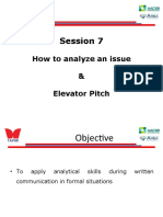 Session 7 How To Analyze An Issue & Elevator Pitch