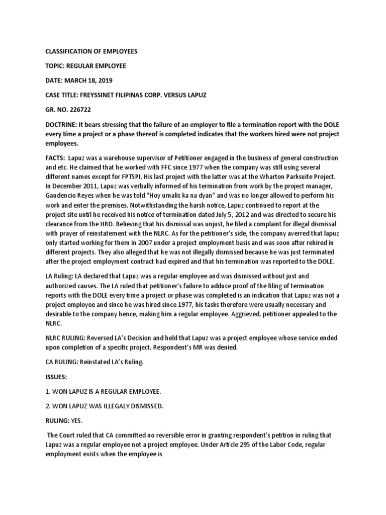 Labor Cases For Submission | PDF | Employment | Salary