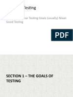 Software Testing: Lecture 2 - Clear Testing Goals (Usually) Mean Good Testing