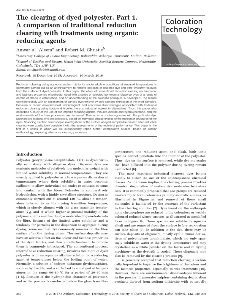 Coloration Technology Pdf Dye Dyeing