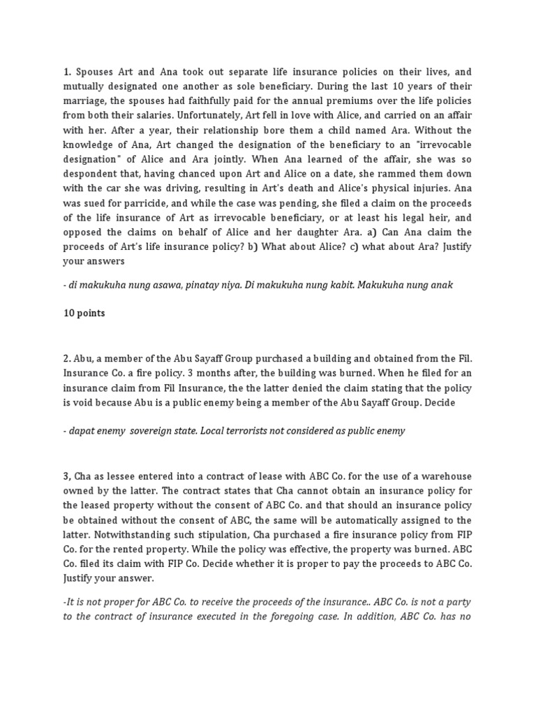 Insurance Quiz 1 PDF Life Insurance Insurance