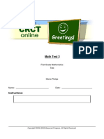 Patterns and Relationships Test