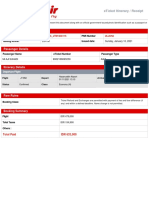 Eticket Itinerary / Receipt: Booking Details