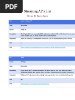 Streaming APIs List