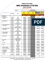 WRX Exhaust System: Price List 2020