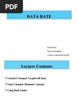 Data Rate: Prepared by Nusrat Chowdhury Lecturer, Department of EEE