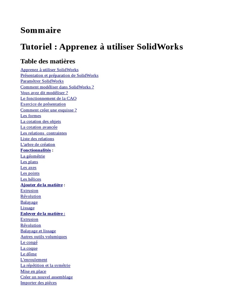 Tutoriel Complet SolidWorks 2023 | PDF | Conception assistée par ...