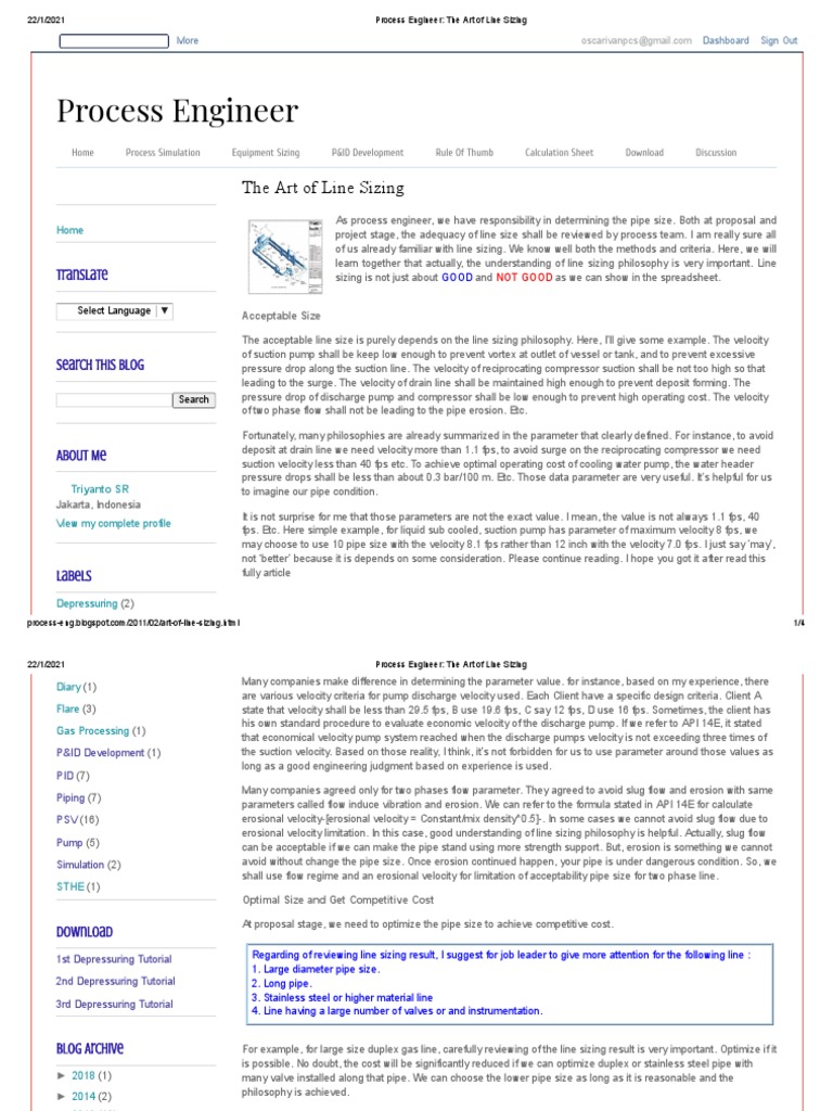 Process Engineer - The Art of Line Sizing | PDF | Pump | Pipe (Fluid ...