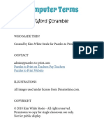 Computer Terms Word Scramble Puzzle