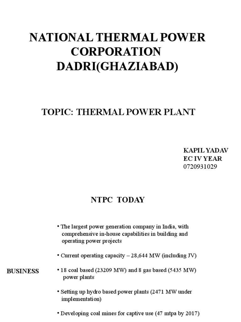 NTPC Dadri: India's Thermal Power Leader | PDF | Electrical Substation ...
