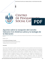 Apuntes Sobre La Recepción Del Concilio Vaticano II en América Latina y La Teología de La Liberación - Centro de Pensamiento Social Católico