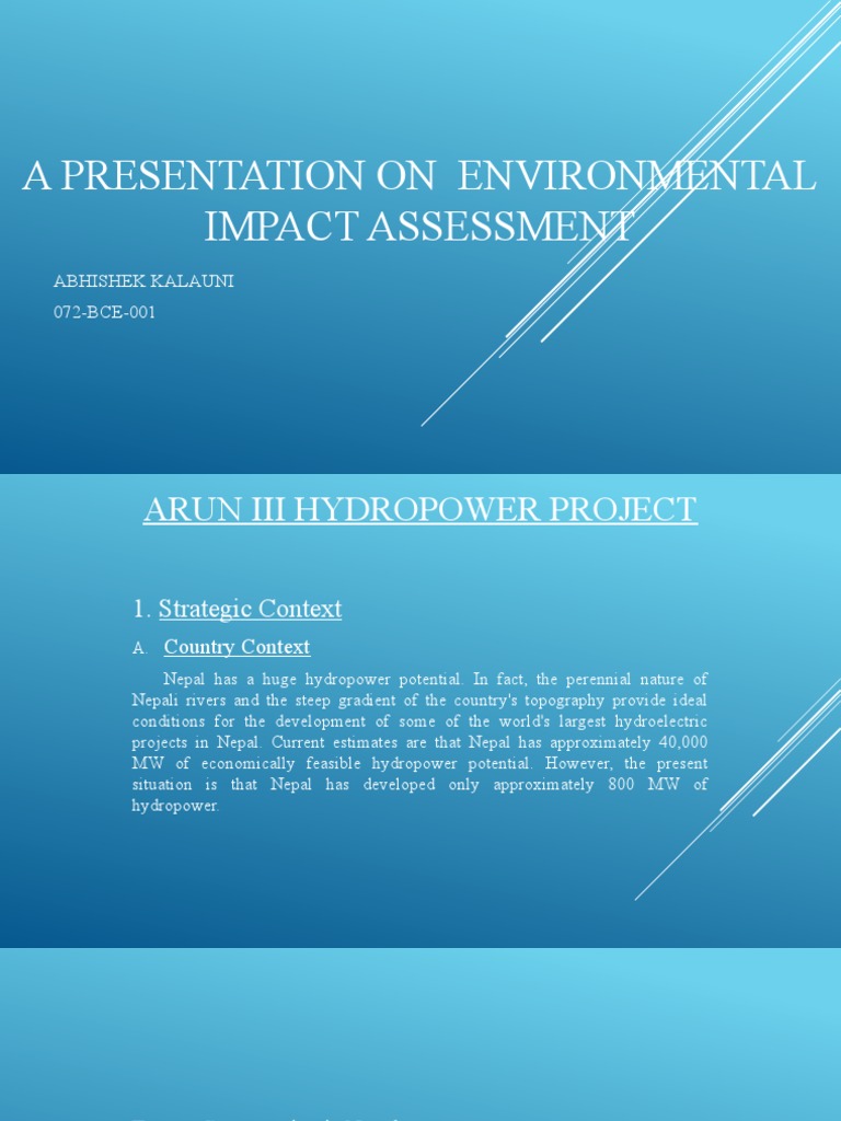Arun III Hydropower EIA Overview | PDF | Hydroelectricity | Energy ...
