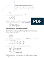 Proceso de Racionalizacion Matematica