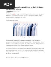 Operation Breakdown and SAM of The Full Sleeve Formal Men's Shirt