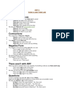 Positive Sentences: Unit 2 There Is and There Are Grammar