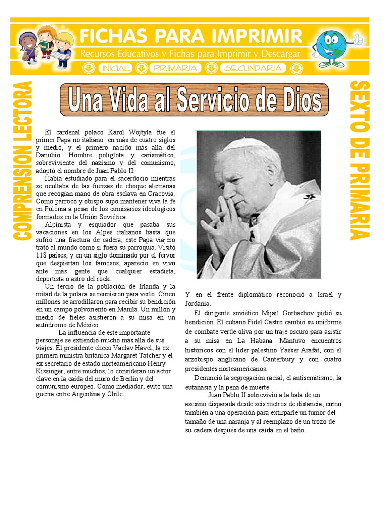 Vida y legado de Juan Pablo II | PDF | Papa juan pablo ii | Papa