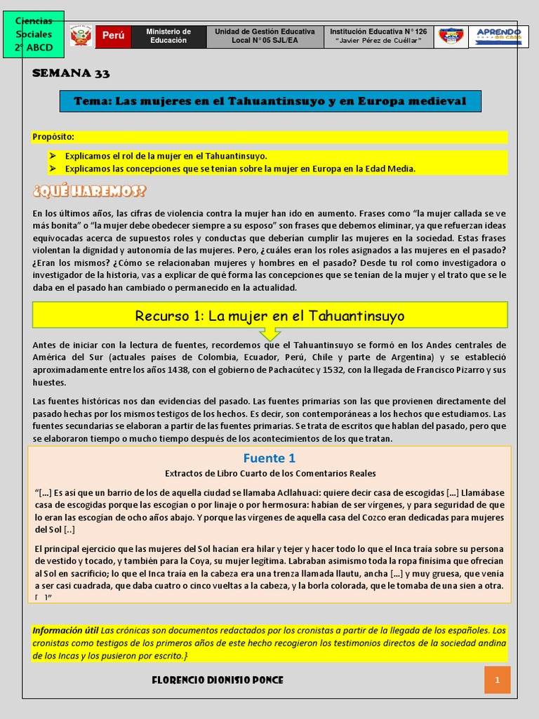 Rol de la mujer en el Tahuantinsuyo | PDF | Imperio Inca | Mujer