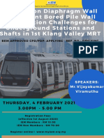 WEBINAR - Diaphragm Wall and Secant Bored Pile Wall Construction Challenges For Underground Stations and Shafts in 1st Klang Valley MRT