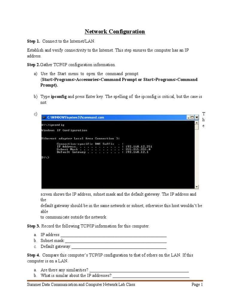 Network Configuration and Connectivity Guide | PDF | Ip Address ...