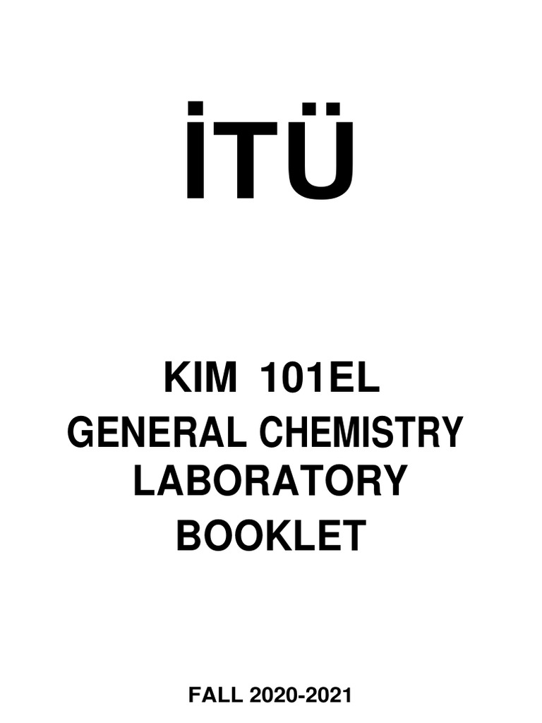 Kim 101el General Chemistry Laboratory Booklet: FALL 2020-2021 | PDF ...