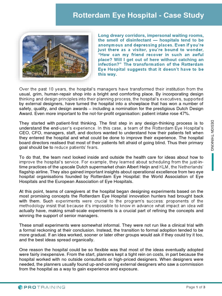 Transforming Patient Experience at Rotterdam Eye Hospital | PDF ...