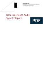 User Experience Audit - Sample