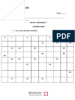 Fill in The Missing Numbers: Maths-Worksheet 1 Number Chart