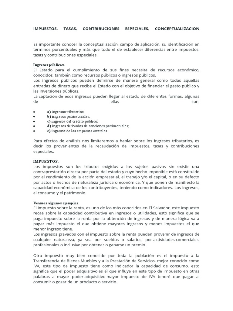 Cálculo de Impuestos en El Salvador | PDF | Impuestos | Impuesto sobre ...
