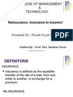 L N College of Management & Technology: Reinsurance: Insurance To Insurers'