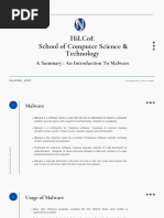 Hilcoe School of Computer Science & Technology: A Summary: An Introduction To Malware