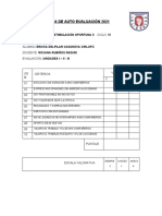 Ficha de Auto Evaluación y Coevaluación