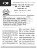 Optimization of Submerged Arc Welding