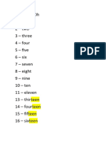 Numbers English