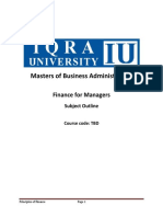 Masters of Business Administration: Finance For Managers