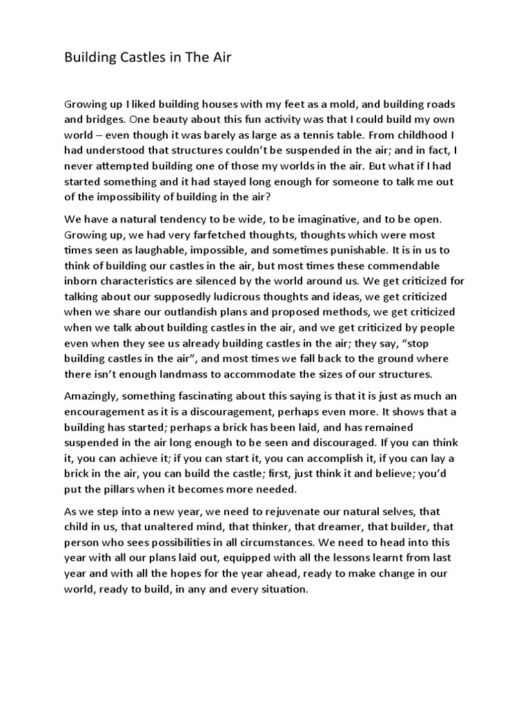 Building Castles In The Air PDF