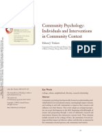 Community Psychology: Individuals and Interventions in Community Context