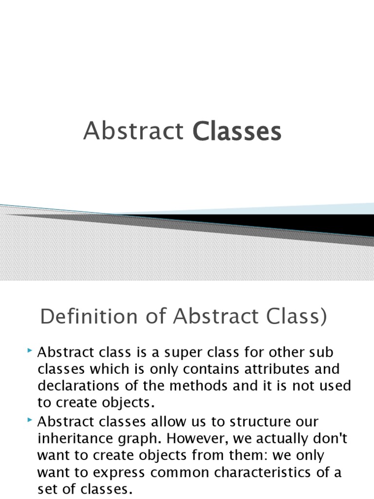 Understanding Abstract Classes in OOP | PDF
