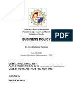 Business Policy: Graduate School of Management Pamantasan NG Lungsod NG Maynila Intramuros, Manila