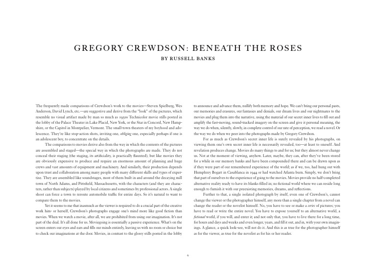 Gregory Crewdson: Beneath The Roses: by Russell Banks | PDF