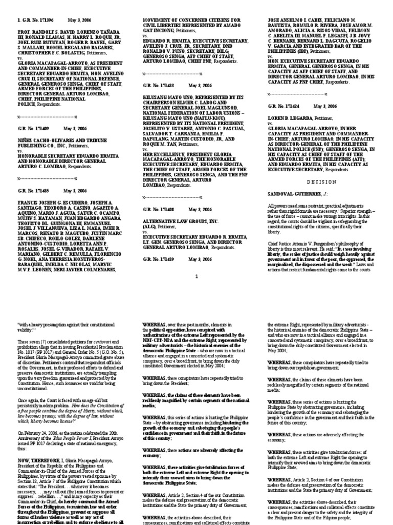 David vs arroyo gr no 171396 may 3 2006 pdf standing law
