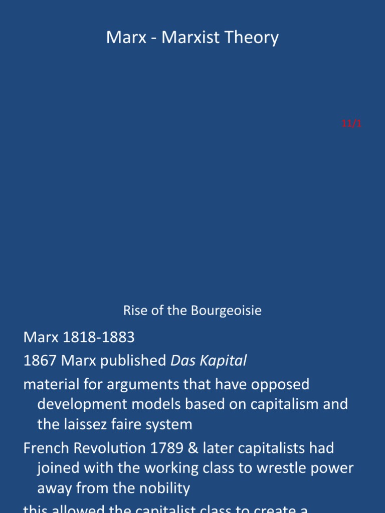 Marx Theory | PDF | Capitalism | Karl Marx
