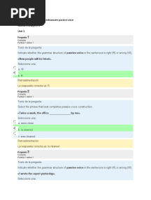 Examen Assignment 5 Questionnaire Passive Voice Idioma Extranjero IV Unit 3