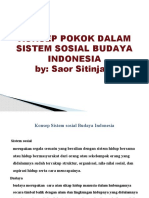 Konsep Pokok Dalam Sistem Sosial Budaya Indonesia